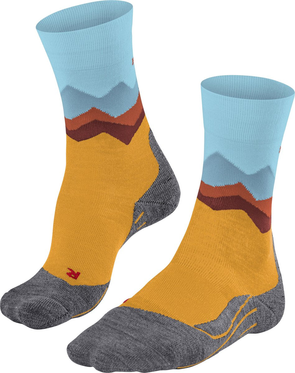 Falke tk2 chaussettes de marche en laine épaisse anti-ampoules en matériau fonctionnel femme jaune - taille 41-42