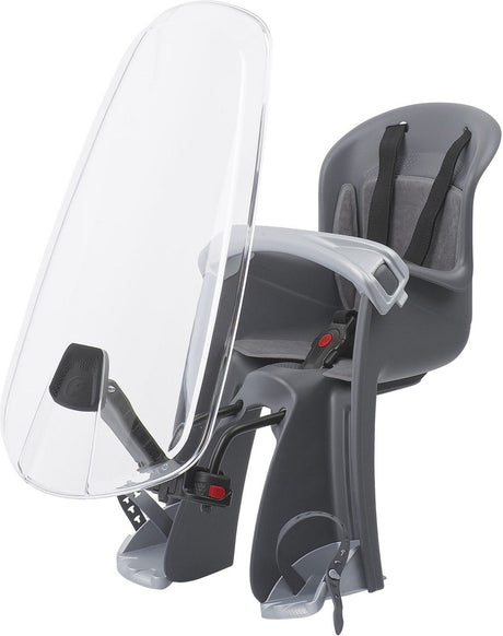 siège de vélo pour Bilby junior avec pare-brise noir gris