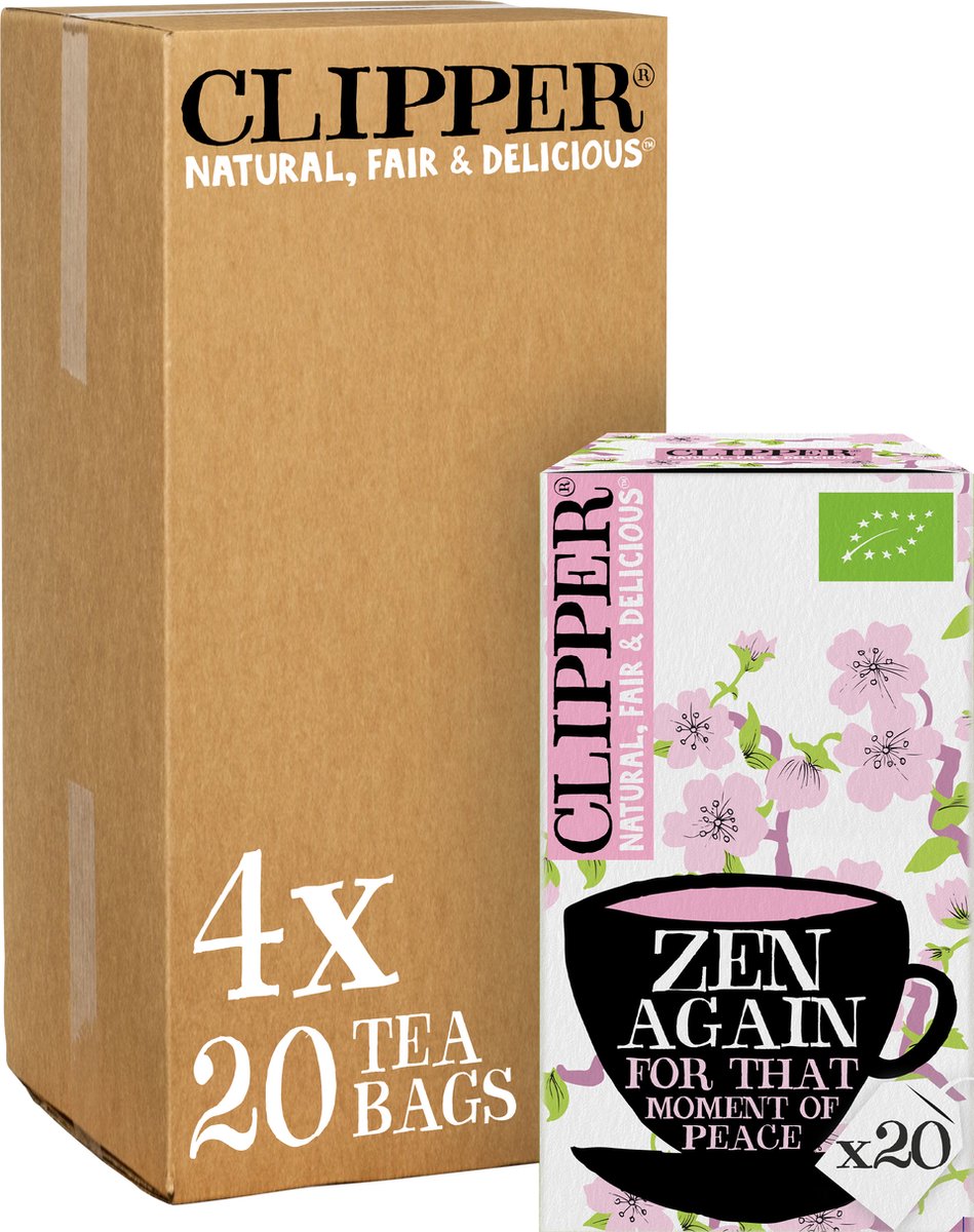 Clipper tea clipper - thé bio - zen à nouveau - eucalyptus citronnelle - 4 x 20 sachets de thé