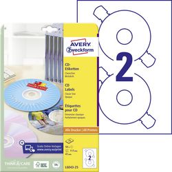 Etiquettes CD avery l6043-25 117mm blanc