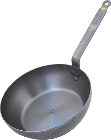 Poêle Debuyer de Buyer Mineral B 24 cm - Tôle d'acier - Sans PFAS - Avec bord haut - Compatible induction - Fabriquée en France
