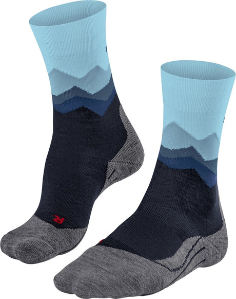 Falke tk2 chaussettes de marche en laine épaisse anti-ampoules en matériau fonctionnel femme bleu - taille 37-38