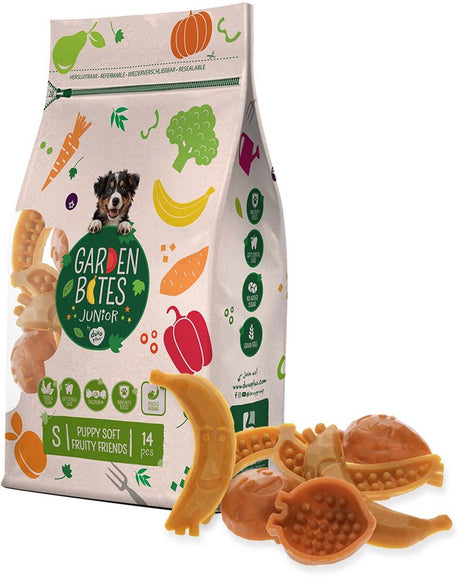 Garden Bites duvoplus - snacks doux et fruités pour chiens Friends - friandises pour chiens - végétarien sans gluten - chiot petit 14pcs