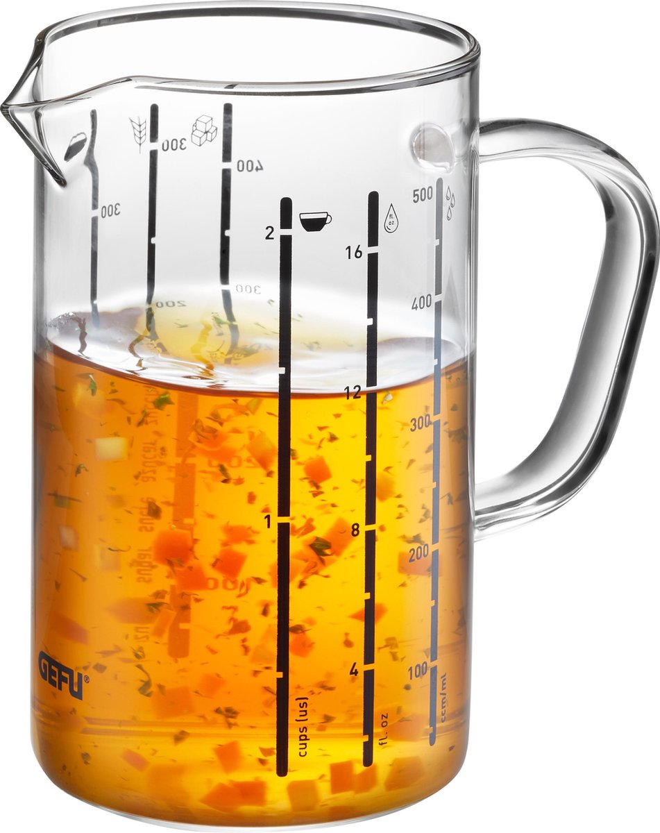 Tasse à mesurer Gefu meti – 500 ml – verre borosilicate – avec indication de mesure