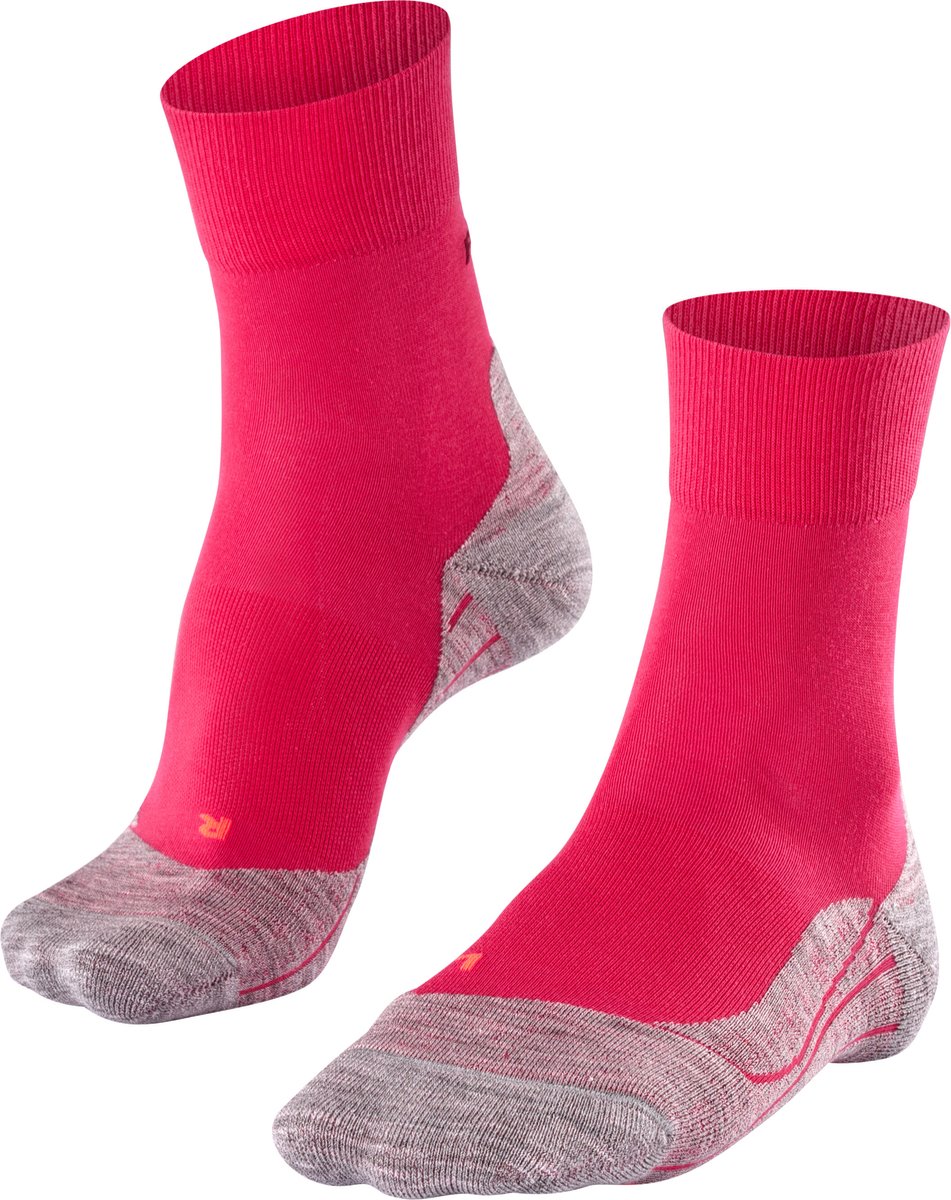 Falke ru4 chaussettes de course en coton anti-ampoules en matériau fonctionnel femme rouge - taille 39-40