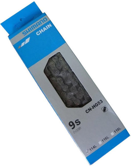 Chaîne de vélo Shimano HG53 - 9 vitesses - 304 g - Argent