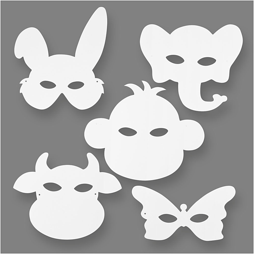 Société créative https: www.ccobby.nl masques d'animaux-h-13-24-cm-w-20-28-cm-230-gr-white-16-piece-1-box