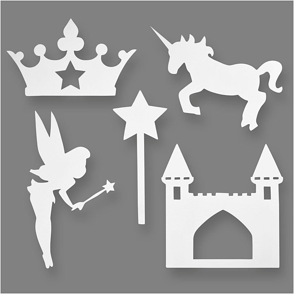 Conte de fée Creativ company, h : 13,5-27,5 cm, l : 9,5-25 cm, 230 g, blanc, 16 pièces 1 boîte