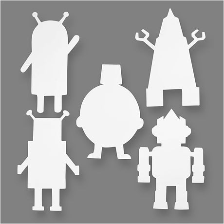 Robots de l'entreprise Creativ, h : 22,5-24 cm, l : 15-16 cm, 230 g, blanc, 16 pièces 1 boîte