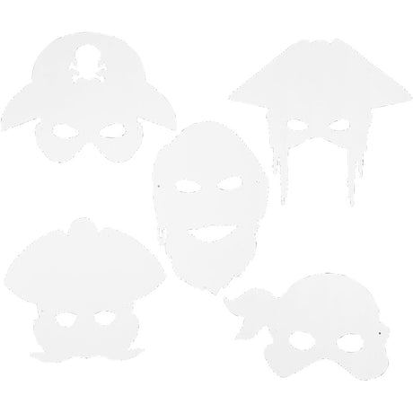 Masques de pirate Creativ company, h : 16-26 cm, l : 17,5-26,5 cm, 230 g, blanc, 16 pièces 1 boîte