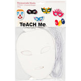 Masques de théâtre de la compagnie Creativ, h : 8,5-19 cm, l : 15-20,5 cm, 230 g, blanc, 16 pièces 1 boîte