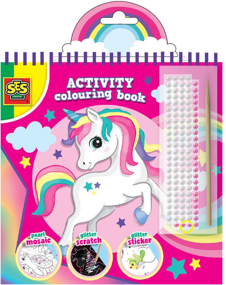 Ses creative ses biche livre de coloriage paillettes 3 en 1