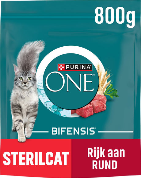 Purina one sterilcat - nourriture pour chat - blé de bœuf - 4 x 800 g