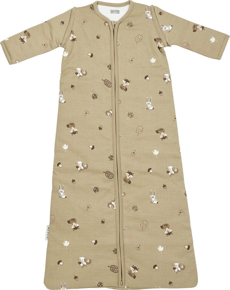 Meyco bébé animaux de la forêt gigoteuse bébé avec manches zippées - sable - 60 cm - 2,5 tog