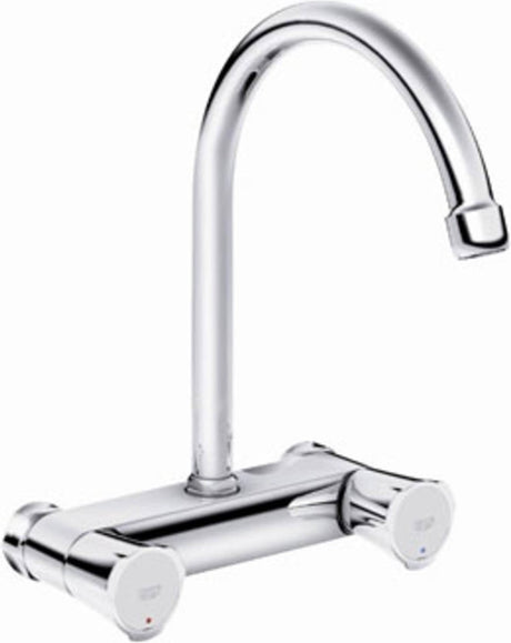 Robinet de cuisine Grohe costa-l - mural - bec haut - plage de rotation 360° - sans raccords - chromé