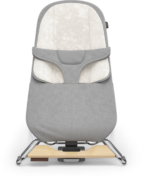Uppababy - mira stella - chaise à bascule - transat - gris - cadre argenté avec base en bois - bébé et tout-petit - chaise à bascule 2 en 1 - relax