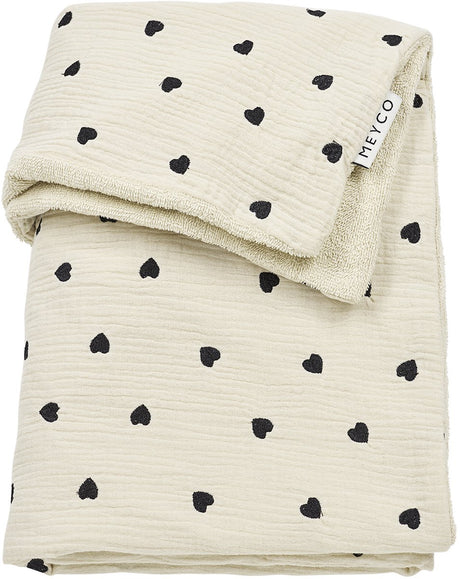 Couverture de berceau Meyco baby sweet heart - hydrophile prélavée - sable doux - 100x150cm - 1,5 tog
