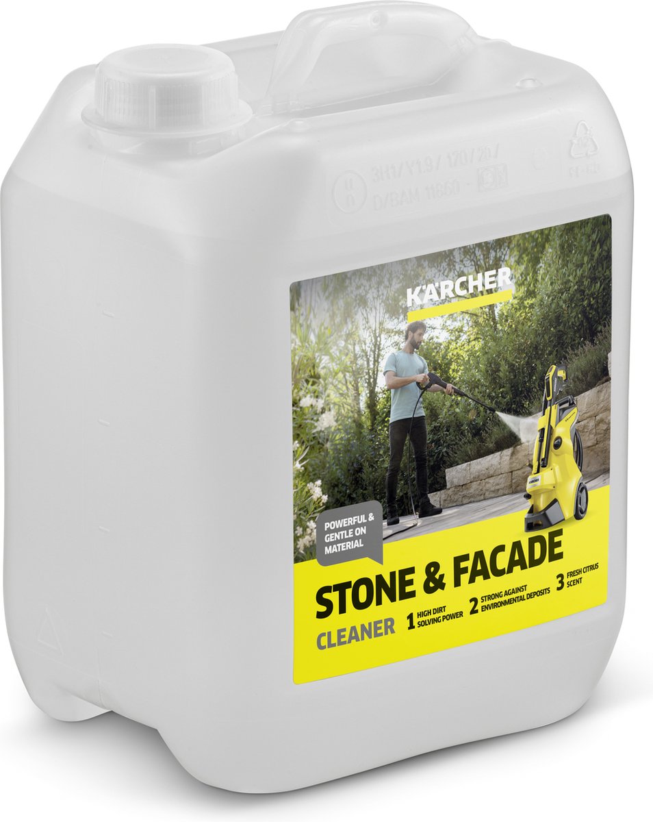 Kärcher nettoyant pour façades en pierre rm 623, produit de nettoyage 5 litres - nettoyeur haute pression - adapté à l'aluminium
