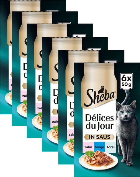 Nourriture pour chat Sheba délices du jour - sélection de poissons en sauce nourriture humide - 36x50 g