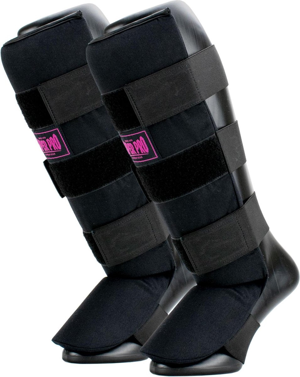 Super pro combat gear scheenbeschermer savior zwart roze medium