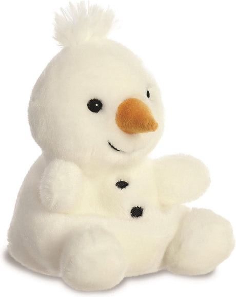 Peluche bonhomme de neige Aurora - blanc - 13 cm - peluches d'hiver - jouets et décorations bonhomme de neige