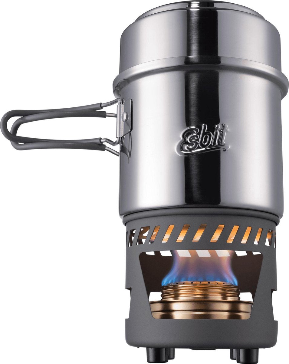 Réchaud d'extérieur Esbit 985 ml - brûleur à alcool - aluminium inox - sac de rangement