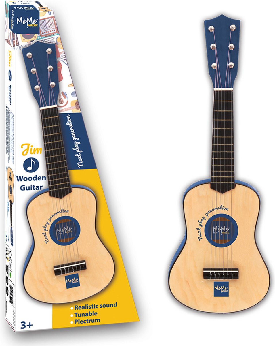 Jim guitare en bois Meme - instrument de musique pour petites mains - stimule la créativité