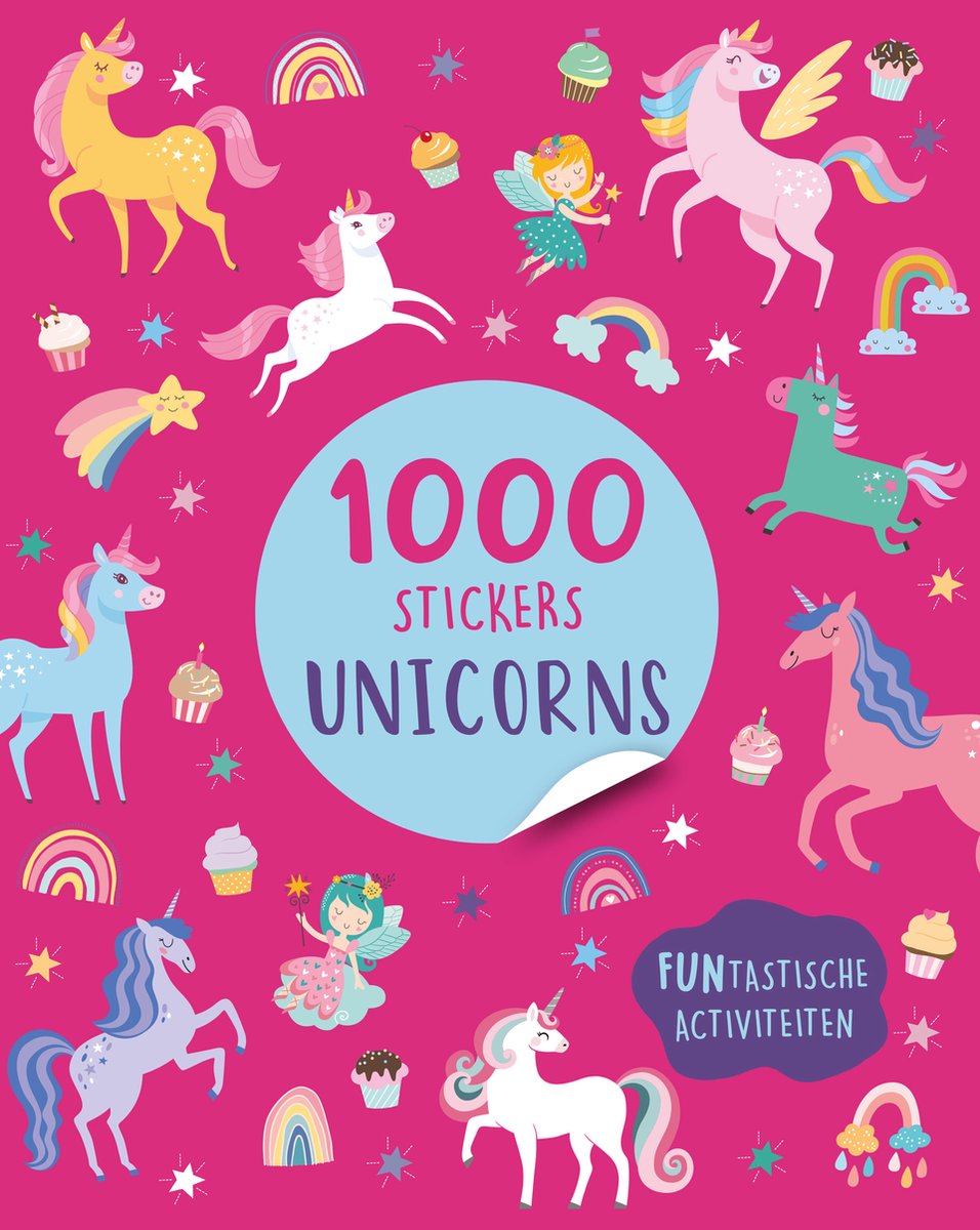 Livre d'autocollants livre 1000 autocollants licorne | 2 pièces