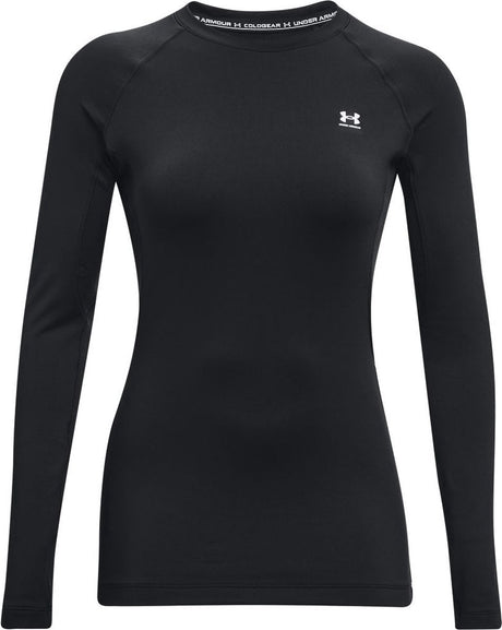 Pull de sport Under Armour UA CG Authentics Crew pour Femme - Noir - Blanc