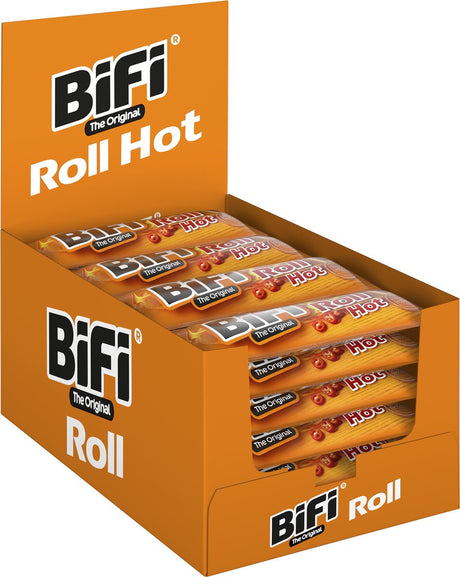 Bifi roll hot - bâtonnet de salami original avec couche de pain - collation de viande idéale - pour l'entre-deux, sur la route ou dans la boîte à lunch - 24x45g