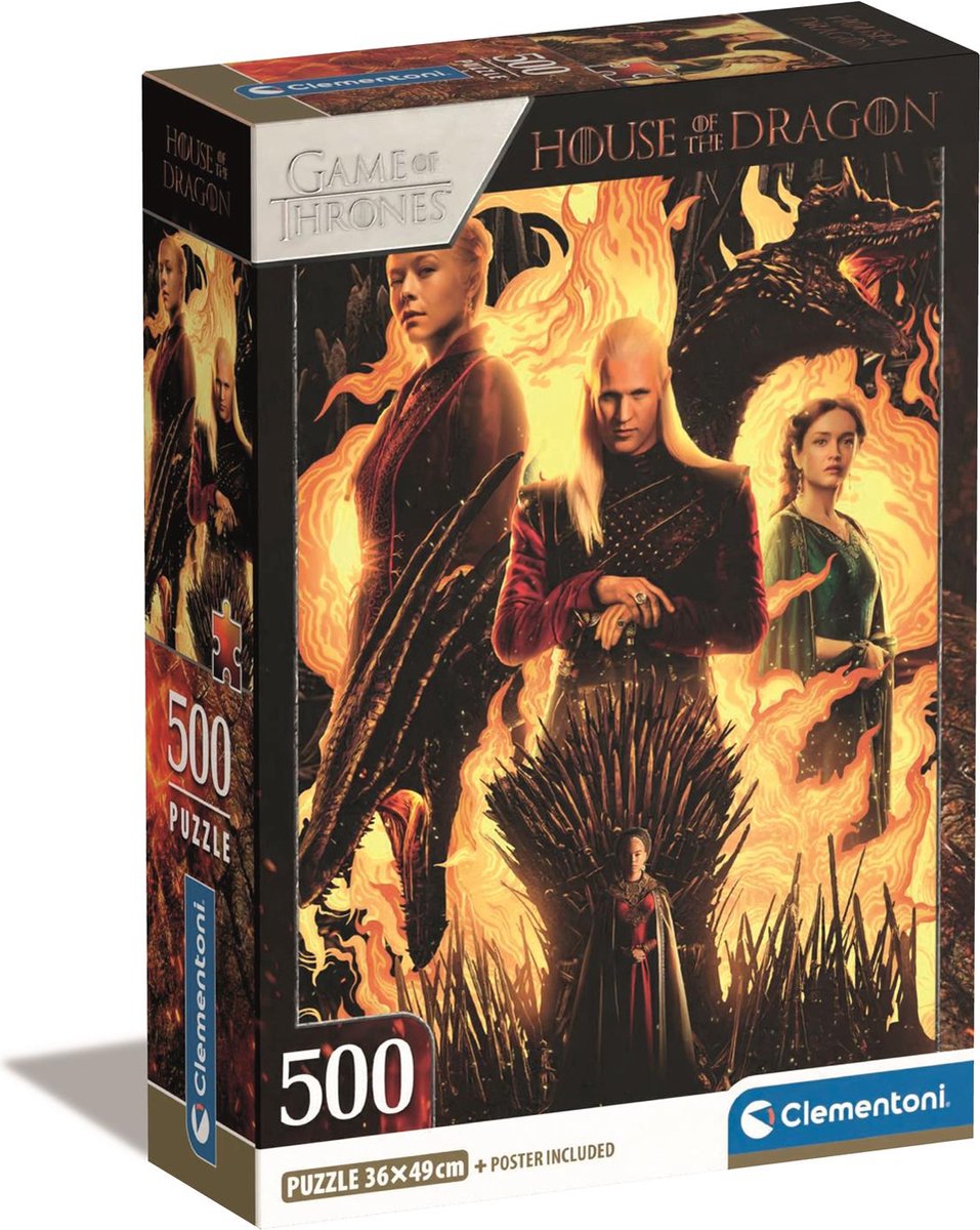 Clementoni - puzzle - 500 pièces - maison du dragon - boîte compacte - puzzle pour adultes