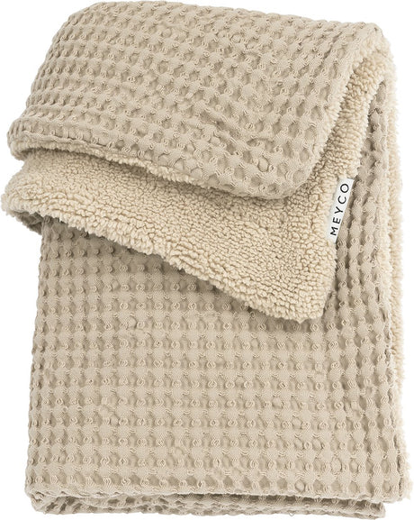 Couverture de berceau en peluche gaufrée Meyco - sable - 75x100cm - 2,0 tog