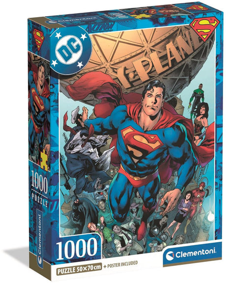 Clementoni - puzzle - superman - dc - 1000 pièces - avec poster - à partir de 18 ans