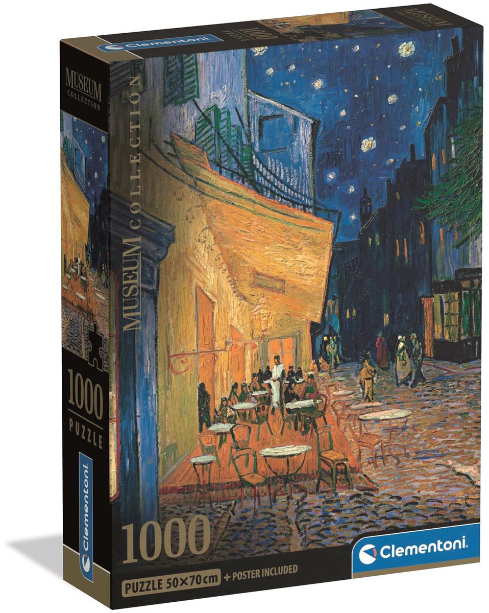 Clementoni puzzle terrasse de café v. gogh, 1000 pcs.