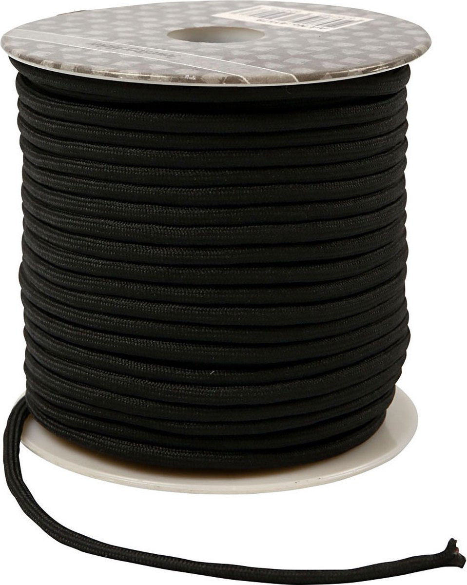 Creativ company cordon macramé creotime, épaisseur 4 mm, noir, 40 m