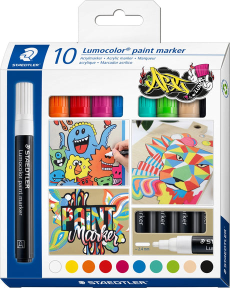 Staedtler lumocolor jeu de marqueurs de peinture 10 couleurs