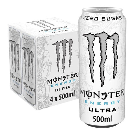 Bidon Monster ultra blanc de 0,5 litre, paquet de 4 (6 pièces)