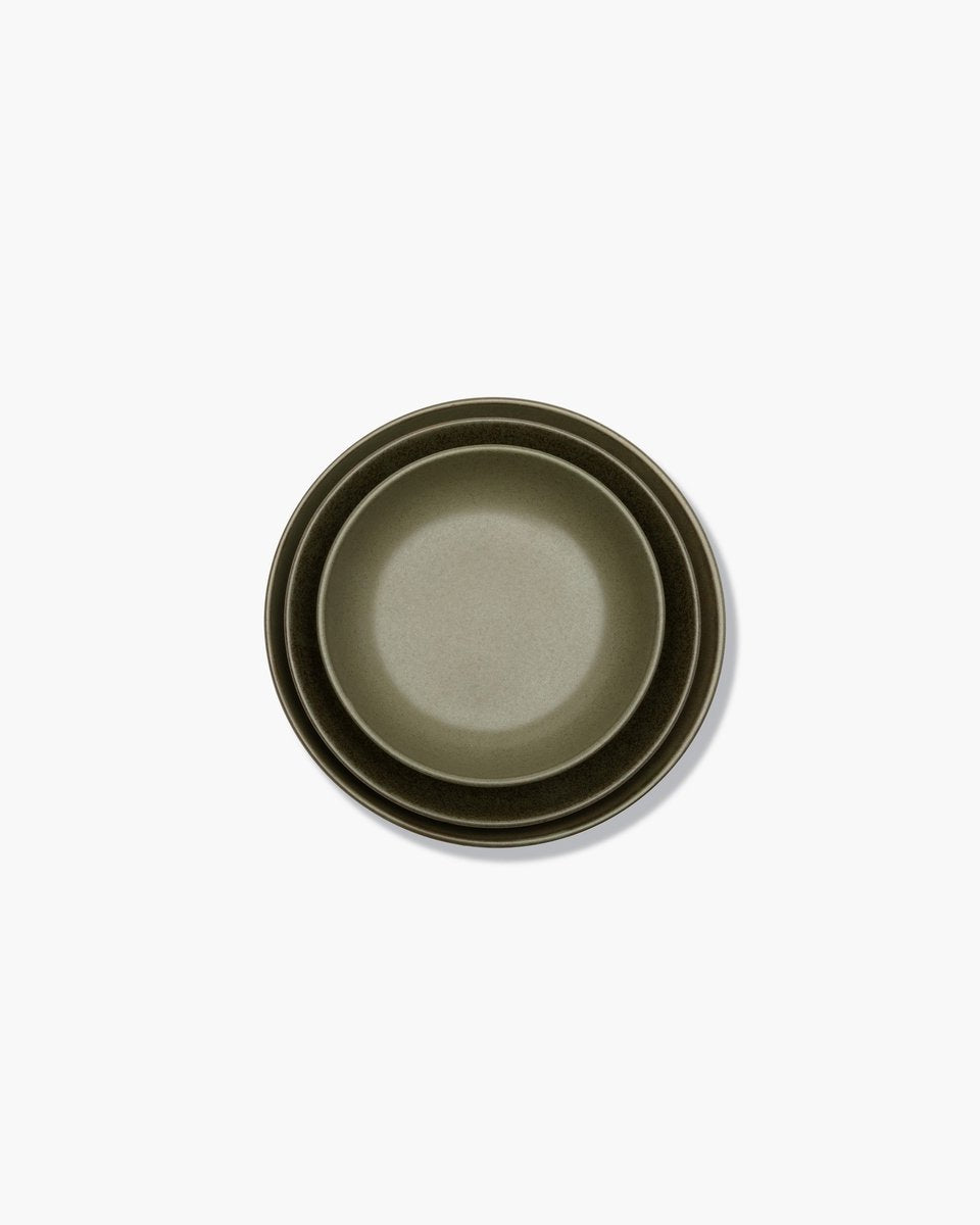 Serax - surface sergio herman - assiette creuse m - vert camo - 19 ø - 4 pièces