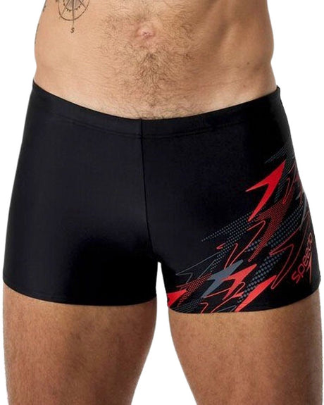 Speedo medley logo aqua short de bain sport homme - bleu rouge