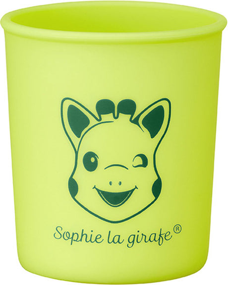 Gobelet Sophie la girafe - vaisselle pour enfants - gobelet - passe au lave-vaisselle et au micro-ondes - silicone - dans une boîte cadeau blanc rouge - vert