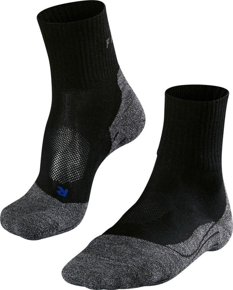 Falke tk2 cool chaussettes de marche courtes anti-ampoules en lyocell épais en matériau fonctionnel hommes noir - taille 44-45