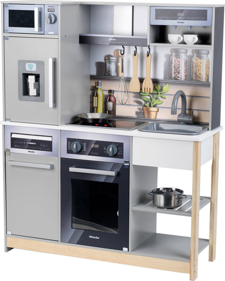 Klein toys miele cuisine jouet en bois - incl. accessoires assortis, effets lumineux et sonores - multicolore