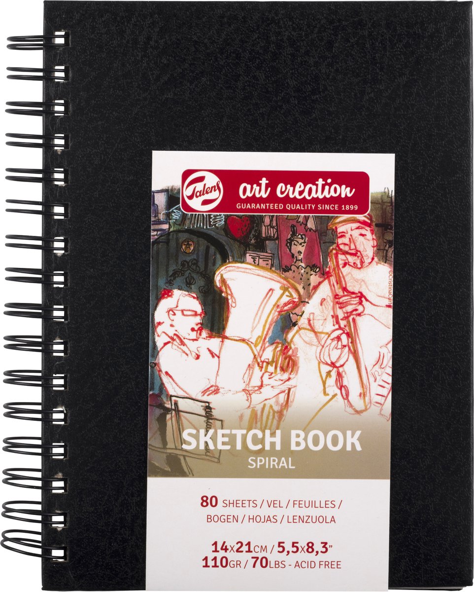 Talens art création carnet de croquis 140x210mm noir