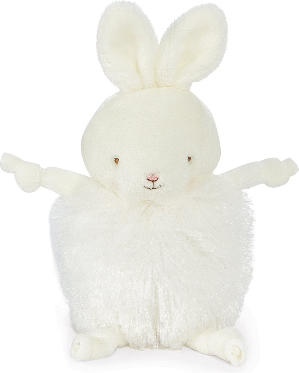 Bunnies by the bay roly poly bun chignon peluche - peluche - détails brodés - lapin - 13 cm - blanc
