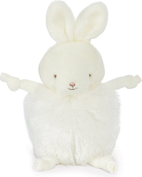 Bunnies by the bay roly poly bun chignon peluche - peluche - détails brodés - lapin - 13 cm - blanc