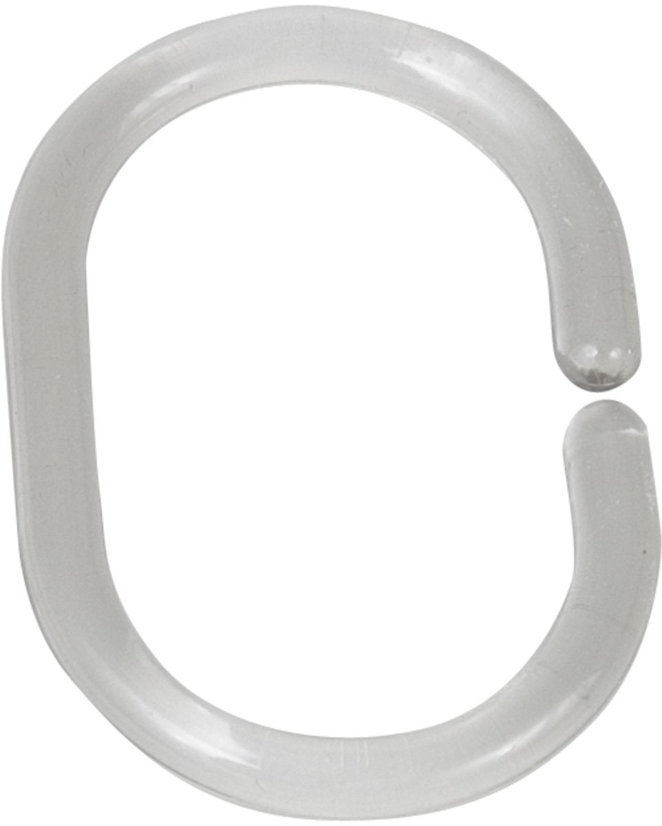 Wenko anneaux de rideau de douche lot de 12 pièces en plastique recyclé transparent - anneaux de rideau de douche - anneaux de rideau