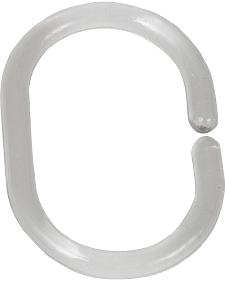 Wenko anneaux de rideau de douche lot de 12 pièces en plastique recyclé transparent - anneaux de rideau de douche - anneaux de rideau