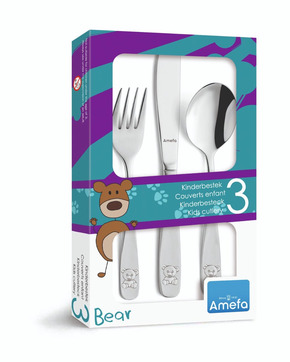 Amefa Children's Cutlery Set 3 pièces Box bière