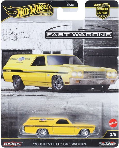 Hotwheels 70 chevelle ss wagon, voiture, 3 ans, métal, jaune