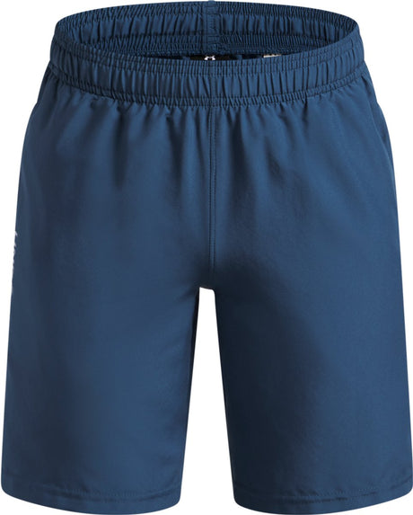 Under Armour ua tech woven wordmark short-blu pantalons de sport pour garçons - bleu wham - blanc